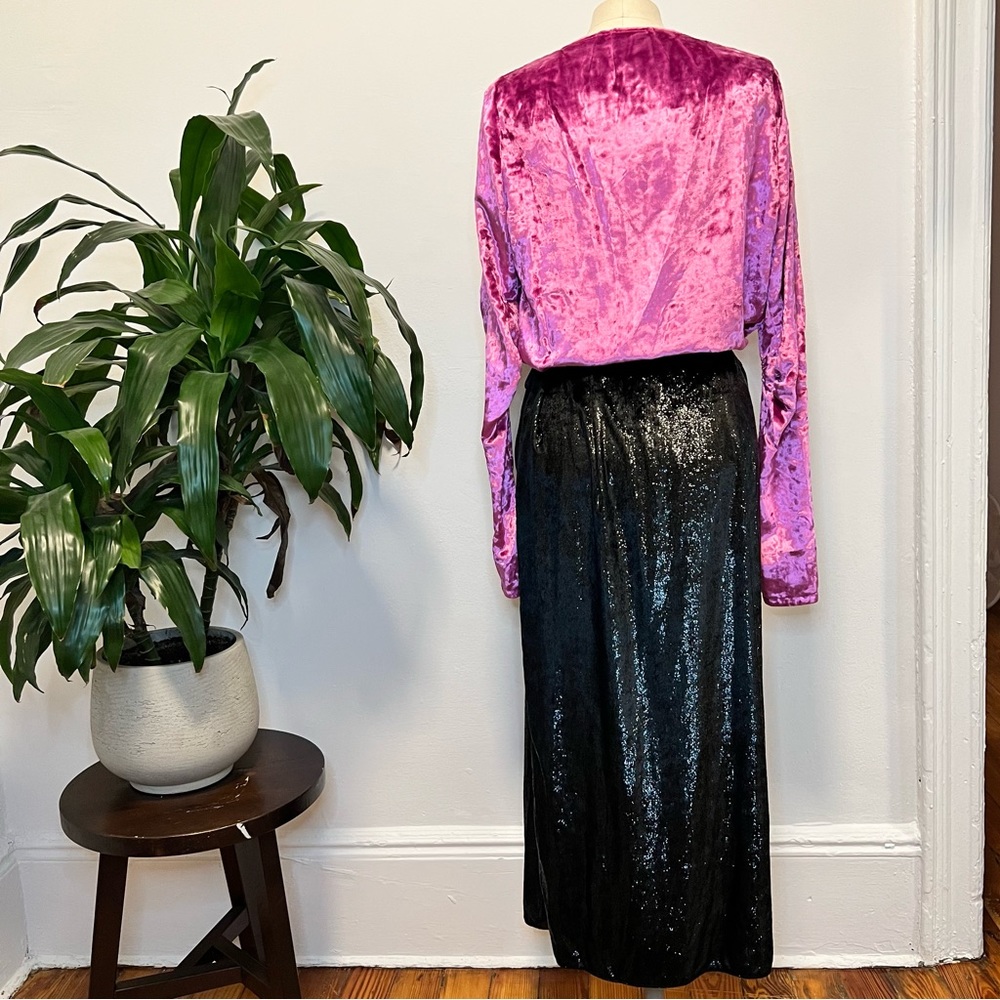 The Attico Crushed Pink Velvet Long Sleeve Dress size 38 - Picture 9 of 16